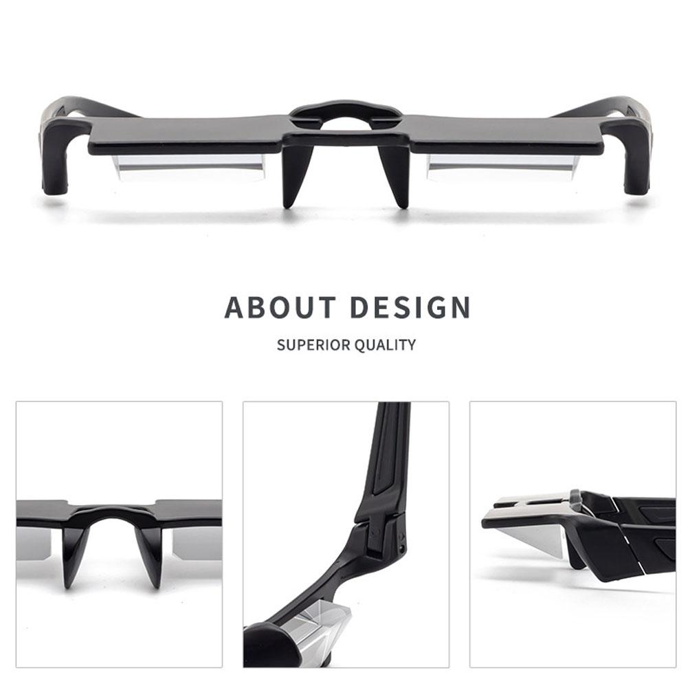 Prism Lazy Refractive Goggles Glasses Light-Weight 90° Horizontal Spectacles Reading Book Watching TV Lying Fishing Sunglasses