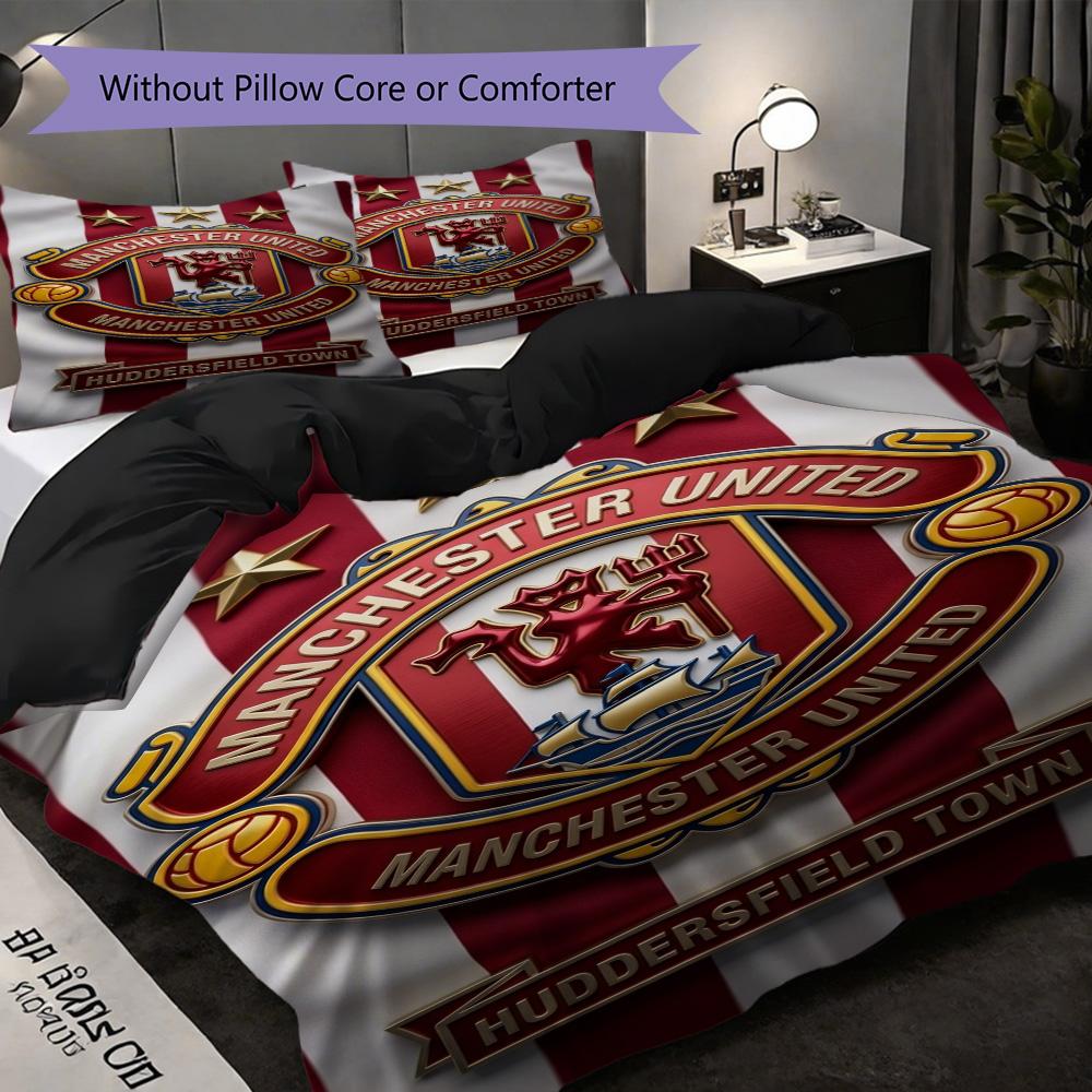 Manchester Glory Bedding (1 * duvet cover + 2 * pillowcase, without core) 2D Flat Bedding set Christmas birthday gift Duvet cover and pillowcase