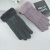 Autumn and winter women's velvet thermal gloves