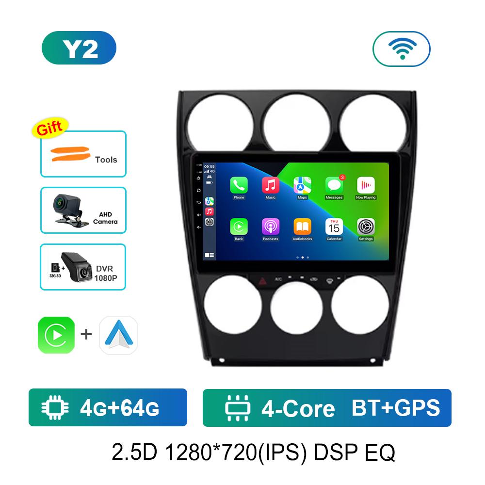 Navigație GPS pentru Mazda 6 2004 - 2015 Radio Auto Player Multimedia Sistem de Operare Android DSP Stereo WiFi Carplay Ecran QLED 4G Instrumente Auto