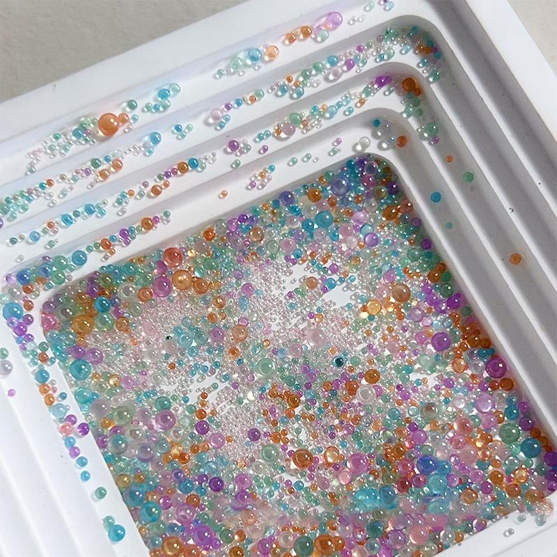 12 Grids/Box 3D Nail Art Charms Mix Round Colorful Pearls Beads Jewelry Manicure Craft Accessories For Decoration