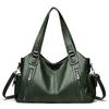 Women PU Leather Tote Shoulder Bag Large Capacity Multi Zipper Pockets Handbag Detachable Crossbody Strap Soft Vintage Casual Daily Shopping