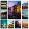 Travel City Norway Art Canvas Painting Print Poster Aurora Mountain Wall Modern HD Picture for Living Room Home Decor Frameless