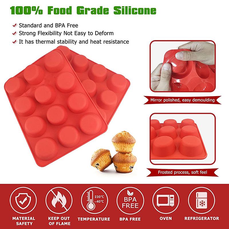 Forma de Silicone para Muffin Mini Cupcake Maker 6 E 12 Cavidades Forma de Assar Para Quiches Caseiras Frittatas Bandeja de Muffins Forma Ferramentas de Cozinha