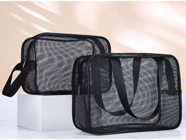 Mesh Toiletry Bag for Men & Women - Large Capacity, Portable Travel Shower Bag