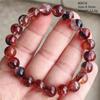 Natural Red Limonite Quartz Trendy Strand Bracelet Rare Stretch Yellow Phantom Round Beads Women Men Jewelry AAAAA