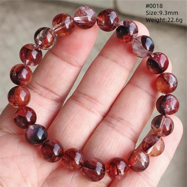Natural Red Limonite Quartz Trendy Strand Bracelet Rare Stretch Yellow Phantom Round Beads Women Men Jewelry AAAAA
