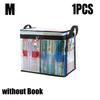 Foldable Book Box Student Textbook Organizer Bag  Large Capacity Transparent Storage Box Portable Zipper Waterproof Sundries