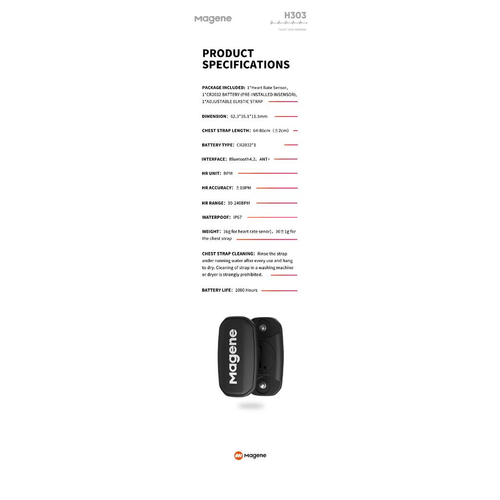 Magene H303 Heart Rate Sensor Bluetooth ANT Upgrade H64 HR Monitor With Chest Strap Dual Mode Computer Bike Sports Band Belt