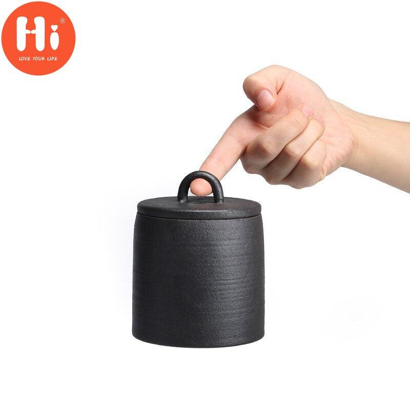 Hi Japanese Ceramic Sealed Tea Caddy Coarse Pottery Large Vintage Spice Jar Tank Food Container