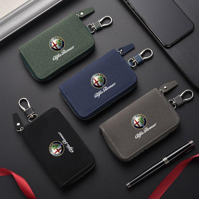 XTXG4 Car Key Bag Keychain Storage Box For Alfa Romeo Giulia Stelvio Giulietta 156 159 147 Mito Tonale Brera Di Auto Accessories