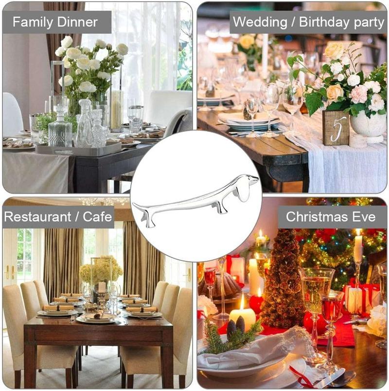 Zinc Alloy Cutlery Bracket Holder Silver Fawn /Little Dog Shape Cutlery Storage Cute Tableware Rack Holder Dinner Table Supplies