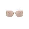 MIU MIU Gafas de sol de metal con logo de forma irregular para mujer, gafas de sol doradas MU54YSZVN20F