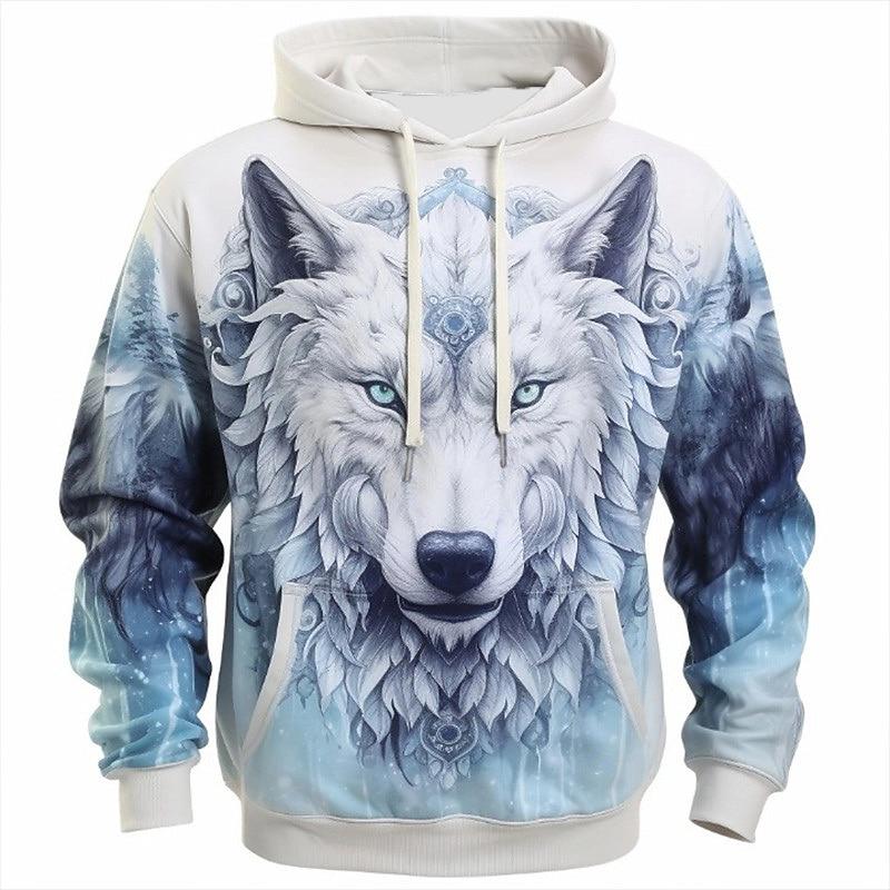 Animal Wolf 3D Print Hoodies Men Women Fashion Streetwear Oversized Hoodie Hooded Sweatshirts Tracksuits Pullovers Man Clothing
