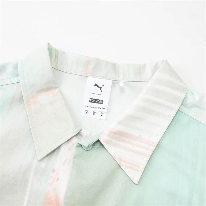 Puma X Bubble Mart Collaboration Loose Fit Breathable Short Sleeve Shirt All Over Print Unisex Shirts White 534817-99