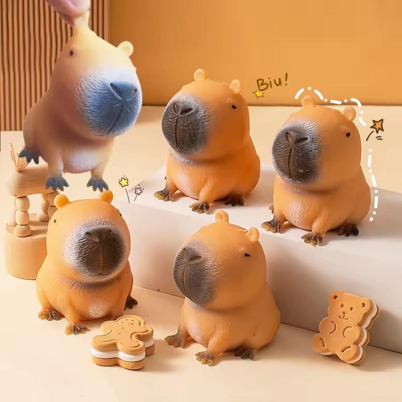 Kind Niedliches Capybara Entspannungs Quetschspielzeug Langlebiges TPR-Material Tier Anti-Stress-Abbau Lustig Kreativ Fidget Dekompression Knetspielzeug
