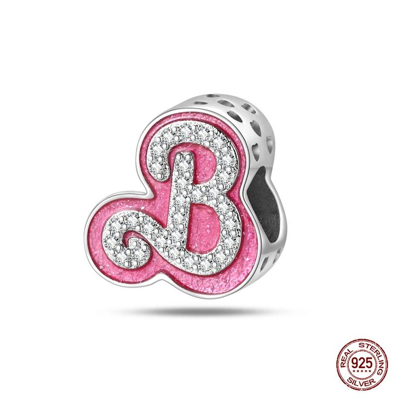 100% Copper Charms Beads Fit Brand Original Bracelet Fashion Pink Princess Skirt Bag Lipstick Charms Diy Jewelry