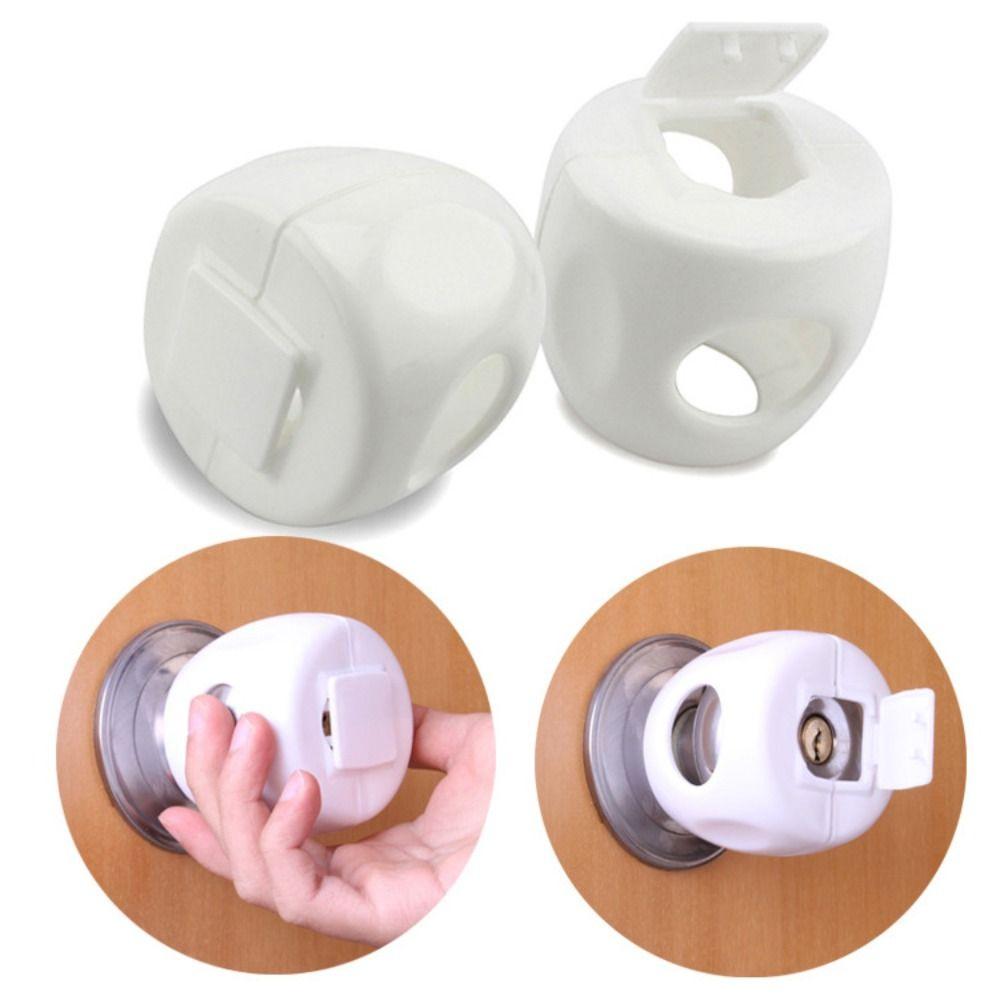 Childproof Door Knob Child Proof Cover White Door Knob Locks Durable Baby Safety Door Knob Cover