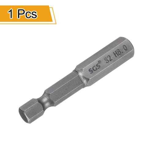 uxcell H8 Hex Bit, 8mm, Single-Head, Magnetic, for Electric Screwdrivers, 50mm Long, S2 Steel, for Electrical Construction, DIY, and Home Repairs