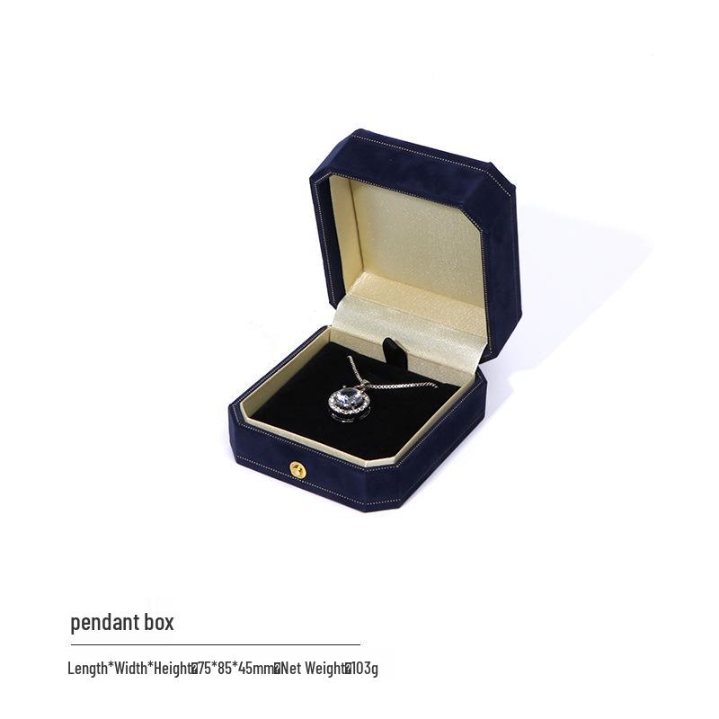 High-End Velvet Jewelry Box with Octagonal Floral Pattern - Custom Logo, Fits Rings, Necklaces & Bracelets