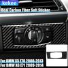 Real Carbon Fiber Car Accessories Headlight Switch Decorative Cover Soft Sticker For BMW X5 E70 2008-2013 X6 E71 2009-2014