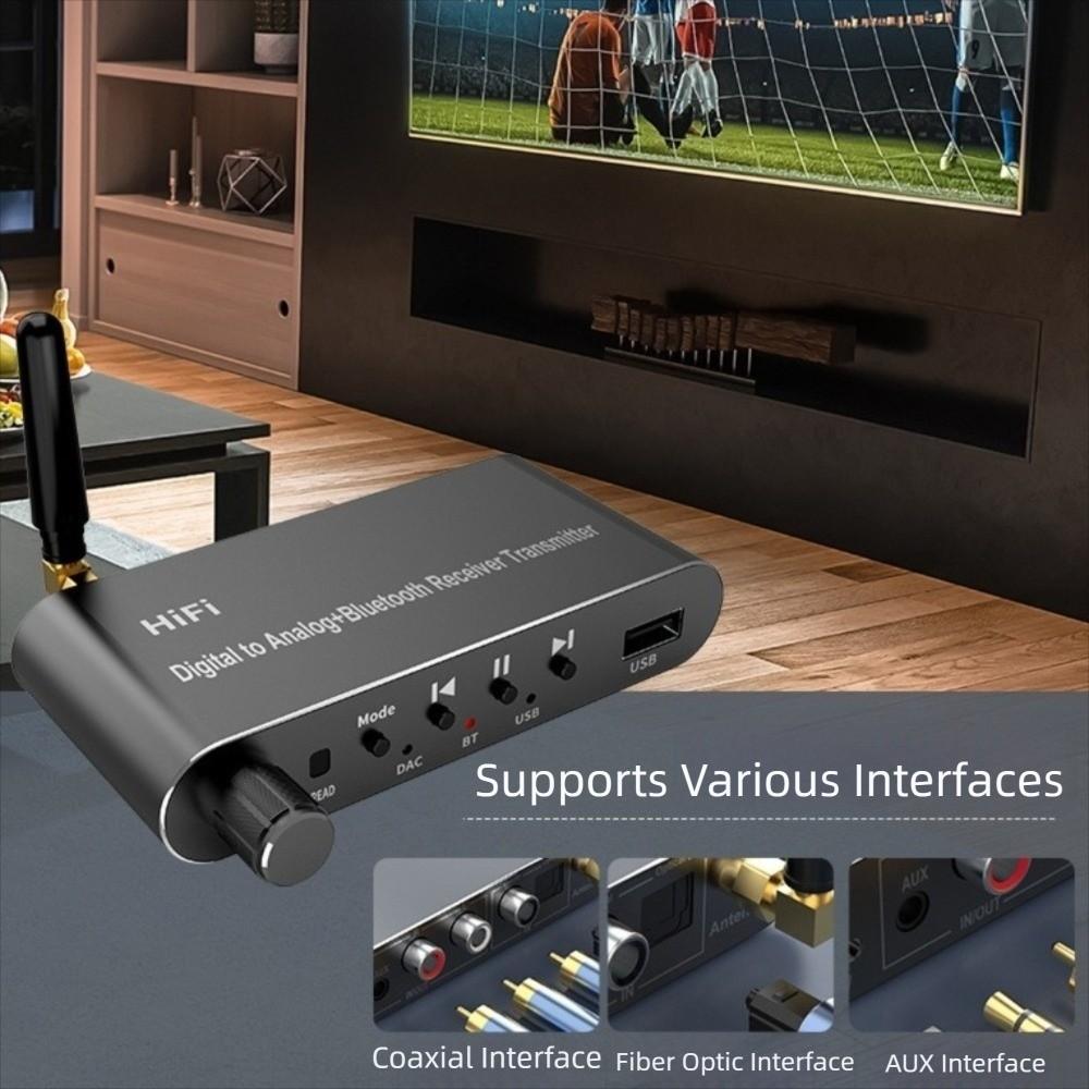 4 in 1 Digital to Analog Audio Converter with Bluetooth 5.1 Receiver with Remote Digital Optical to 3.5 mm Aluminium Alloy