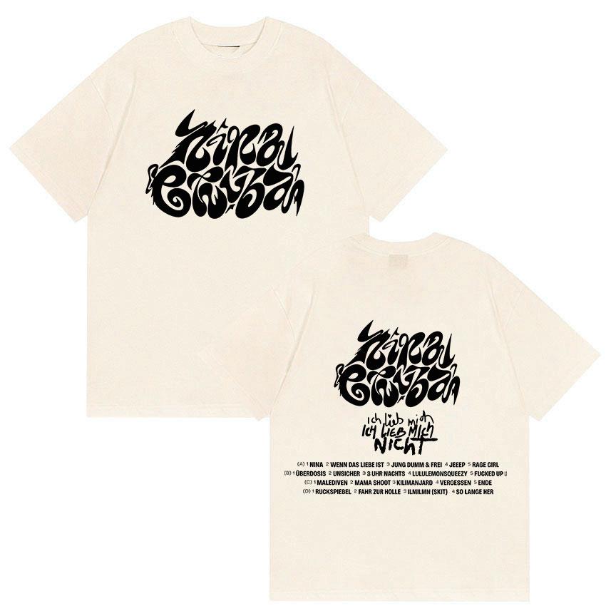 Nina Chuba Tour Neues Album 2025 Cover T-Shirt Herren Damen Hip Hop Gothic Kurzarm T-Shirts Retro Oversized Baumwollstil T-Shirt M
