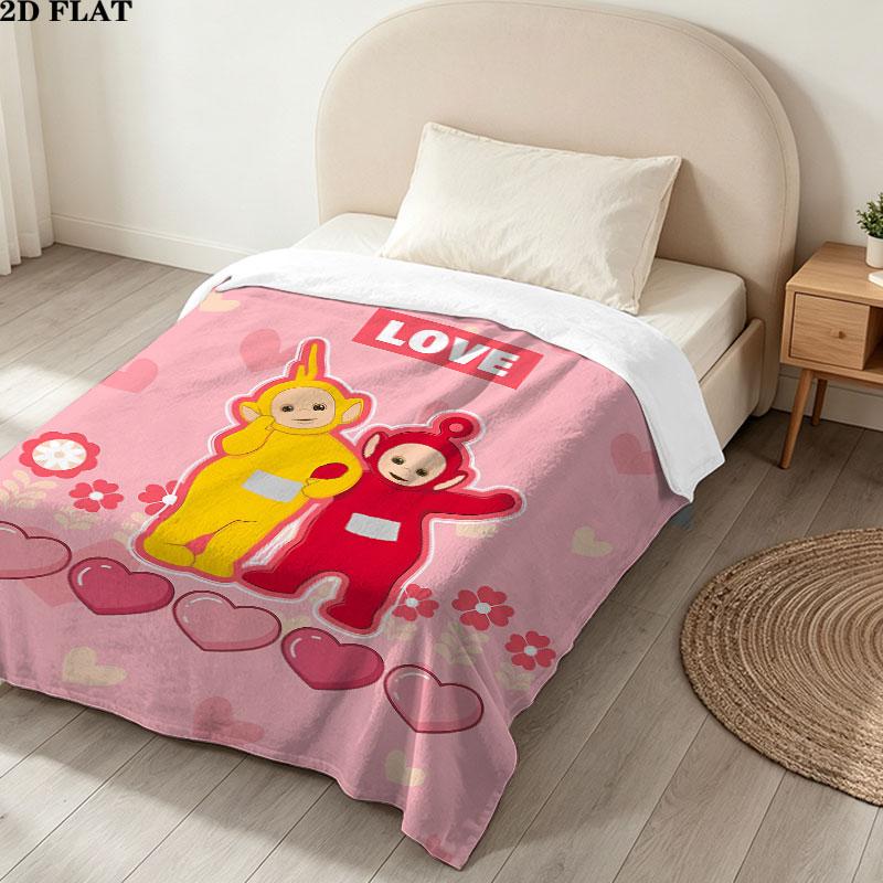 1PC Teletubbies Patterned Flannel Blanket Suitable For All Seasons For Home Decor Warmth And Comfort Gifts Holiday Present