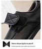 Chaussures en Cuir à Lacets Noir Mat pour Garçons – Antidérapantes, Respirantes, Velcro, Style Britannique, Tenue Décontractée Printemps & Automne