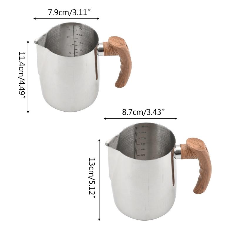 Edelstahl Milchaufschäumkännchen Dampfkännchen Milch Kaffee Cappuccino Latte Art Dampfkännchen Milchkännchen für Küche
