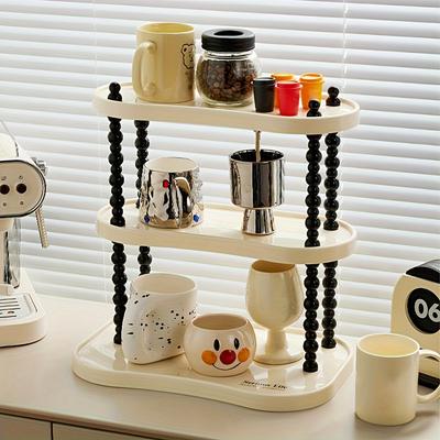 1pcs 2/3 Tier Countertop Cup Holder, Countertop Organiser, Coffee Cup Holder for Bar, Dessert Display Holder, Cosmetic Organiser