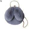 Women Cute Rabbit Ears Faux Fur Crossbody Chain Shoulder Bag Pouch Purse Handbag