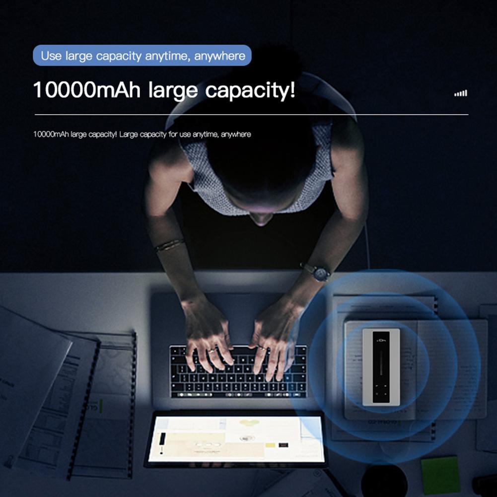 Type-C USB Hotspot Portable 4G WiFi Router 10000mAh Wireless Network Adapter 150Mbps with External Antenna LED Indicator