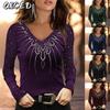 Women's Fashion Casual Long Sleeve V Neck Blouses & Shirts