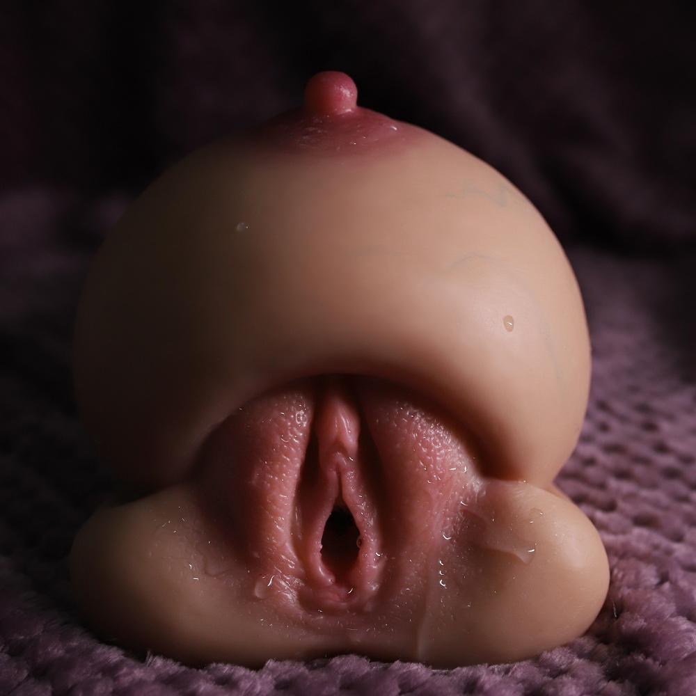 Männer Masturbator Doppel Kopf Oral Sex Vagina Brust Große Brüste Weichen Penis Echte Haut Fühlen Erwachsene Spielzeug Erotische Produkte