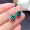 Cao Shi Douyin Live Stream: Maldives Blue-Green Cubic Zirconia Stud Earrings for Women
