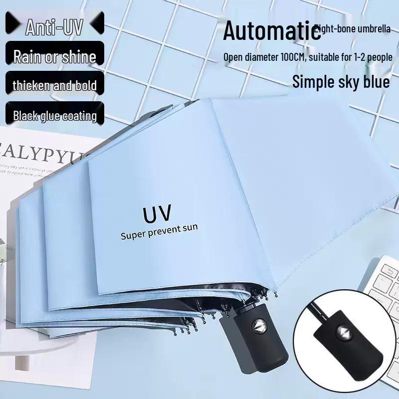 Creative Fruit Dual-Use Rain & Shine Black Umbrella with Thick Sun Protection and UV Defense