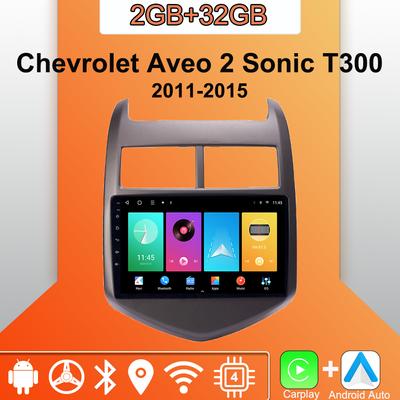 Autoradio Android Carplay Pour Chevrolet Aveo 2 Sonic T300 2011-2015 Lecteur Multimédia Unité Principale Stéréo Navigation GPS BT WIFI 2+32GB
