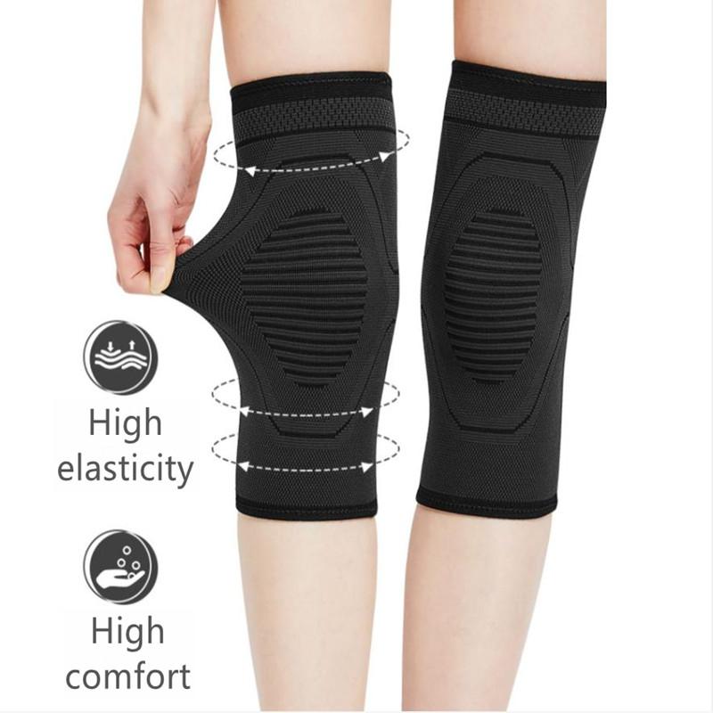 Wytrzymałe i Bezpieczne 1 Para Ortezy Kolanowe do Fitnessu, Biegania, Kolarstwa Elastyczna Nylonowa Orteza Kolana do Sportu Rękaw Kompresyjny na Kolano Koszykówka Siatkówka