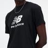 New Balance Stacked Logo Short Sleeve M T-Shirt, 100% Cotton, Men's (MT41502) MT41502(BK)