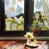 2 Feuilles Autocollants Fenêtre Fleurs pour Prévenir les Collisions d'Oiseaux Statiques Anti-Collision