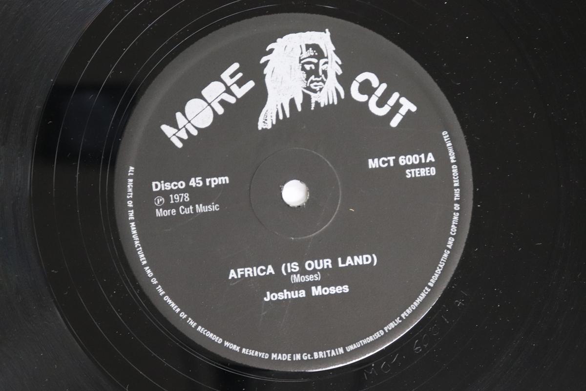 

12inch Record JOSHUA MOSES Africa Is Our Land Home MCT6001 MORE CUT RECORD 1978 UK Reggae Ska Dub Used