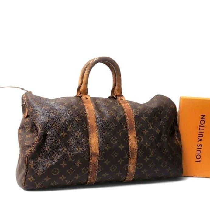 Louis Vuitton Monogram Keepall 45 Boston Bag Brown Travel Bag Authenticated from Japan