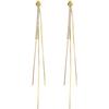 JWER Simple High-Grade Long Chain Tassel Drop Earrings for Women Dangle Earring Gold Silver Color Piercing Line Trendy Ear Gifts