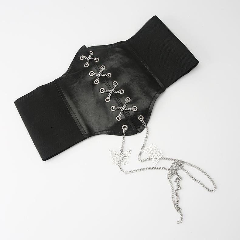 Curea Fabrică Sursă Plastic Talie Pantofi Nituri Sigiliu Talie Curea Femei Ediție Lată Sigiliu Talie Curea Legată