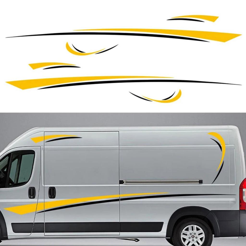 DIY Stripes Images Decal Sticker Decoration Universal for Caravans Trailer Self Adhesive Campers Body Decoration Sticker