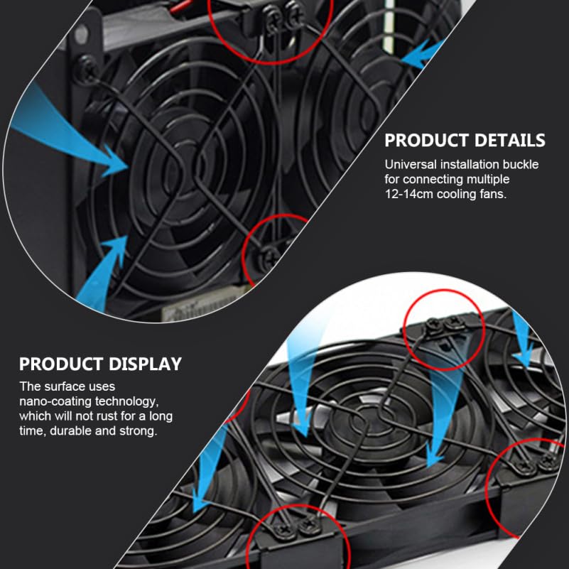 HOMSFOU Cooling Fan Mounting Buckles for PC Graphics Card Fan Improved Cooling Computer Accessories 4-Pack 12-14cm Fans, Brackets, Efficiency,