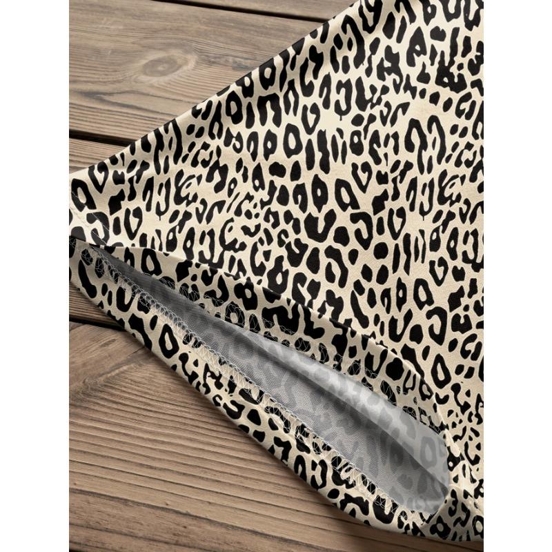 Women's Fashion Large Size T-Shirt Leopard Print Pattern Women's T-shirt Accessories Not Included