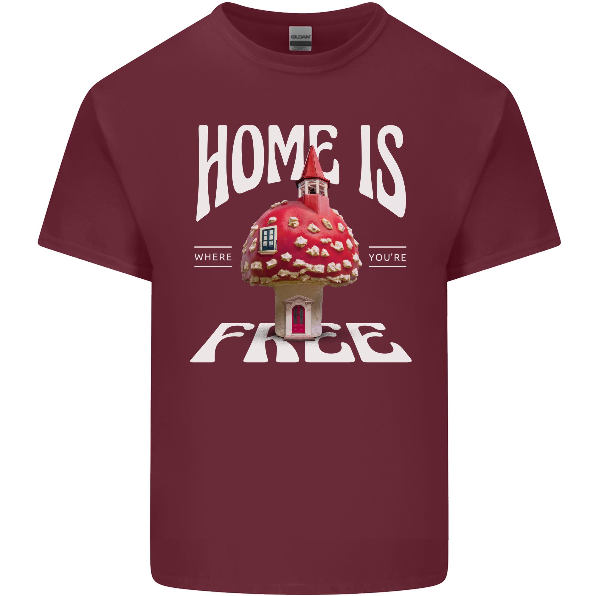 Mushrooms Home is Where Youre Free Unisexs Light Cotton TShirt S