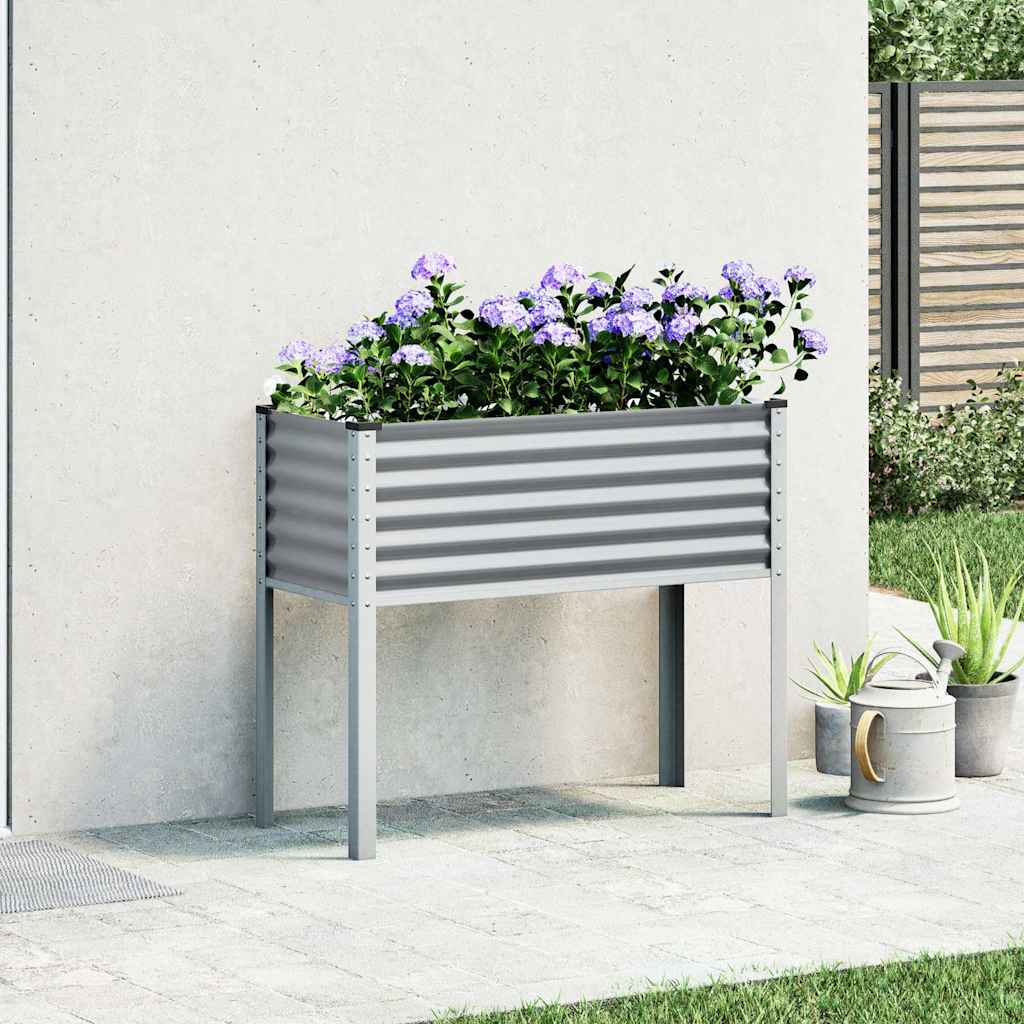 Vidaxl Donica Ogrodowa, Szara, 100X41X90 Cm, Stal